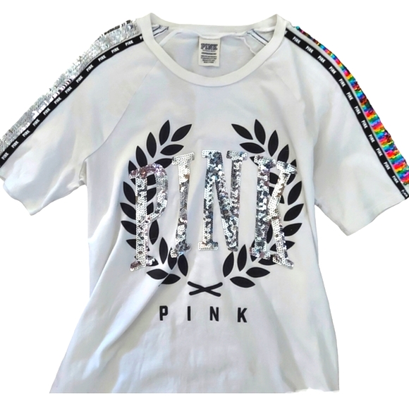 PINK Victoria's Secret Rainbow Bling/Flip Sequins|Yoga|Campus XS/M - Picture 3 of 9